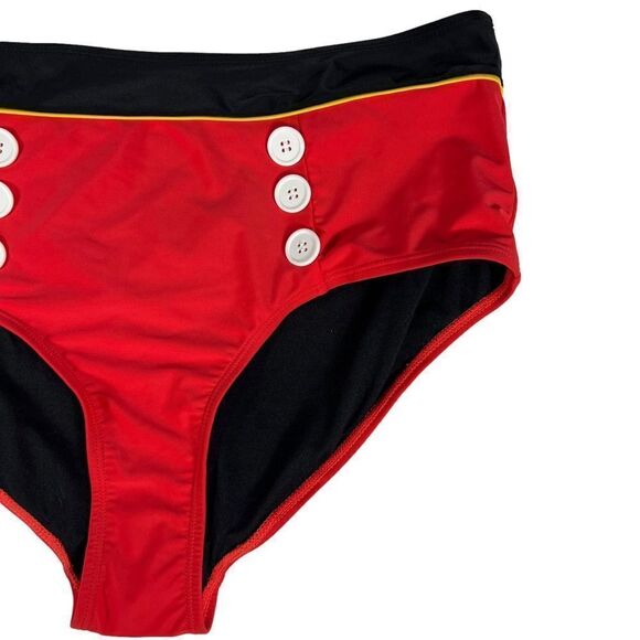 Disney red and Black High Waisted Swim Bottoms - Picture 4 of 6